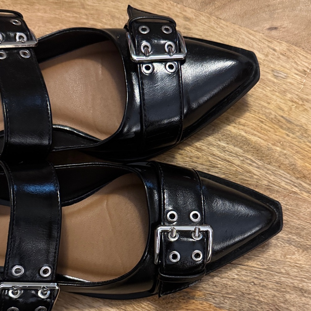 Wild Fable Black Buckle Slingback Shoes Size 9 - Picture 4 of 10